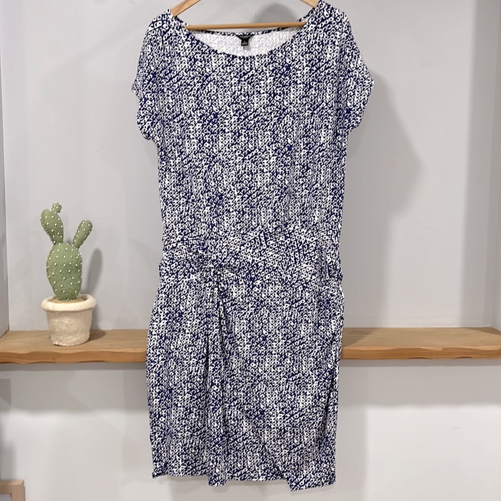 Blue and White Patterned Women's Dress